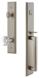 Carre' 1-Piece Dummy Handleset, D Grip and Chambord Knob, Satin Nickel, 848957