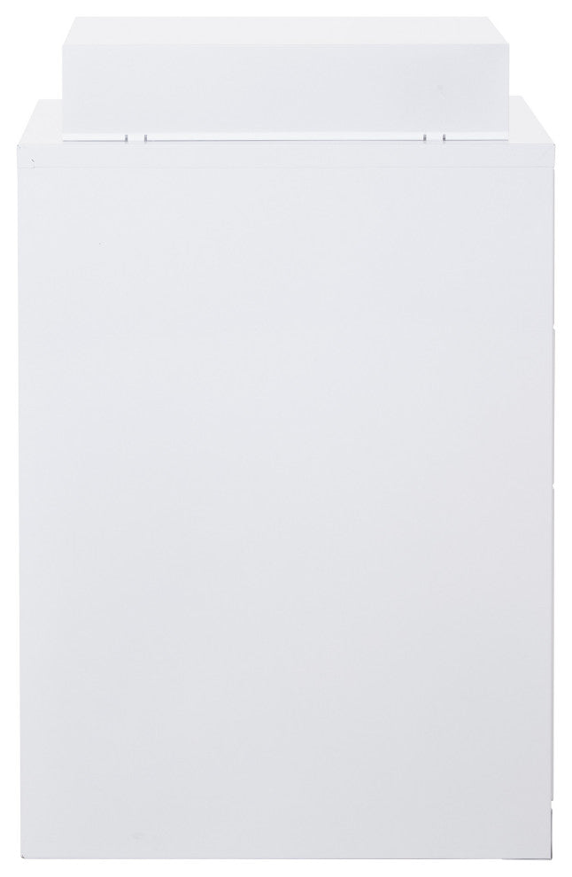 3 Drawer Locking Metal File Cabinet With Top Shelf, White
