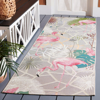 Safavieh Barbados Collection Indoor-Outdoor BAR551 Rug, Grey/Pink, 2'8"x8'