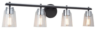 Essex - Bathroom Vanity - Black/Chrome - 4-Light