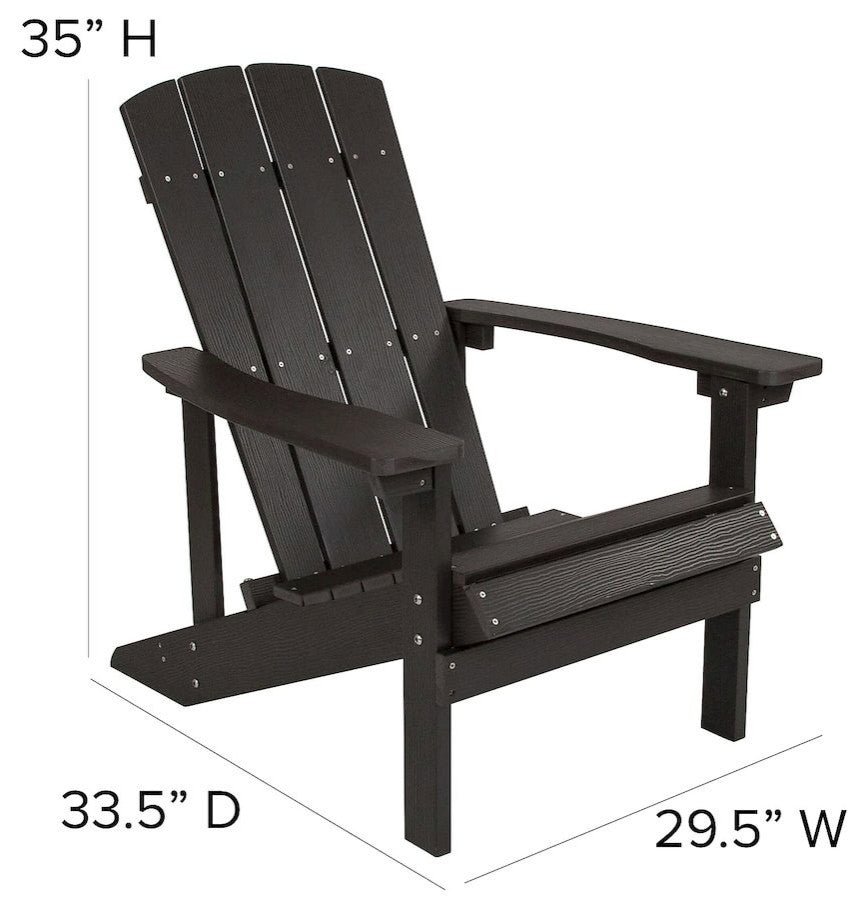 Set of 2 Adirondack Chairs in Slate Gray with Cream Cushions, Porch, and Patio