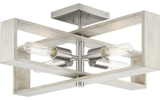 Boundary Collection 24" 4-Lt Semi-Flush Mount Light, Brushed Nickel