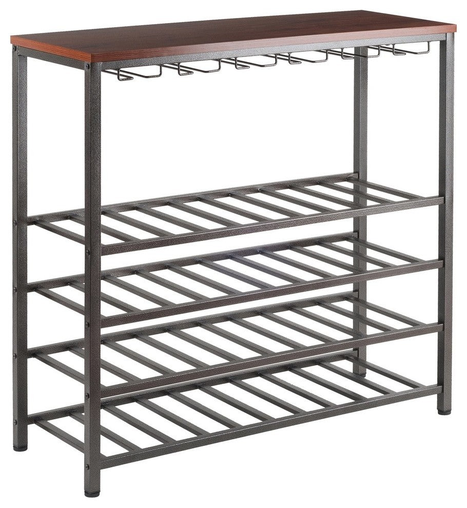 Winsome Wood Michelle Wine Rack With Glass Hanger