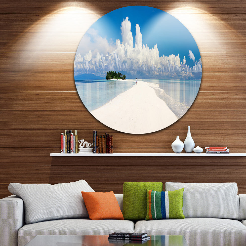 Tropical Island Panorama, Landscape Photo Round Wall Art, 11"