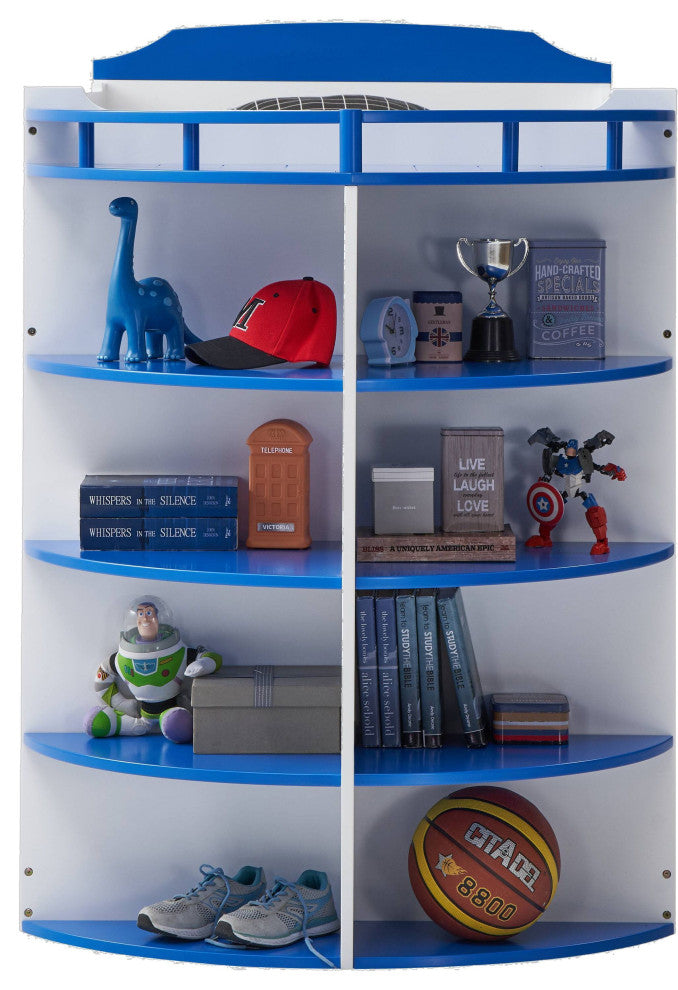 ACME Neptune Twin/Twin Bunk Bed WithStorage Shelves, Sky Blue Finish