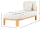 Maybourne Boucle Fabric Upholstered Chaise/Bench, Cream, Natural Finish