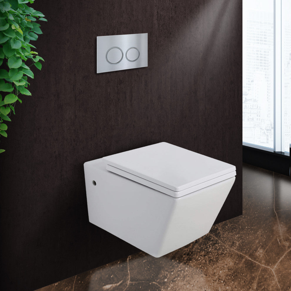 In-Wall Toilet Set, 2"x4" Carrier and Tank, Chrome Round Actuators