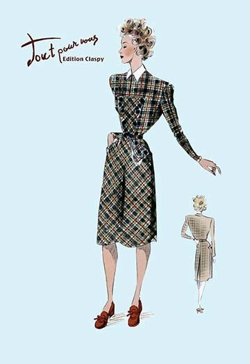 Casual Plaid Dress- Fine Art Giclee Print 24" x 36"