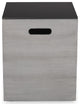 Harmon Outdoor Lightweight Concrete and Ceramic Tank Holder Side Table