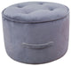 TOV Furniture Luna Grey Velvet Ottoman