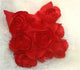 Pillow Decor - Felt Flowers in Red 17 x 17 Throw Pillow