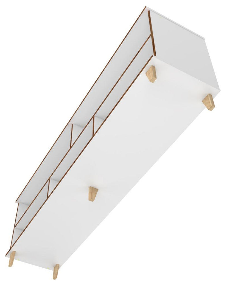 Warren 71" TV Stand, White and Oak