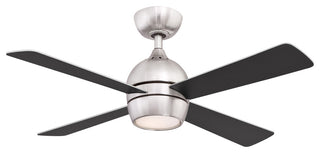 Fanimation Kwad 44" Ceiling Fan with LED Light, Brushed Nickel With Brushed Nick