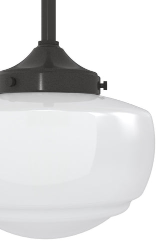 Saddle Creek Noble Bronze, Cased White Glass 1 Light Mini Pendant Light