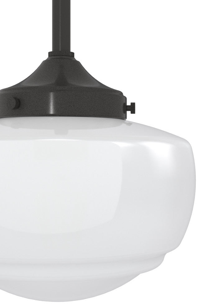 Saddle Creek Noble Bronze, Cased White Glass 1 Light Mini Pendant Light