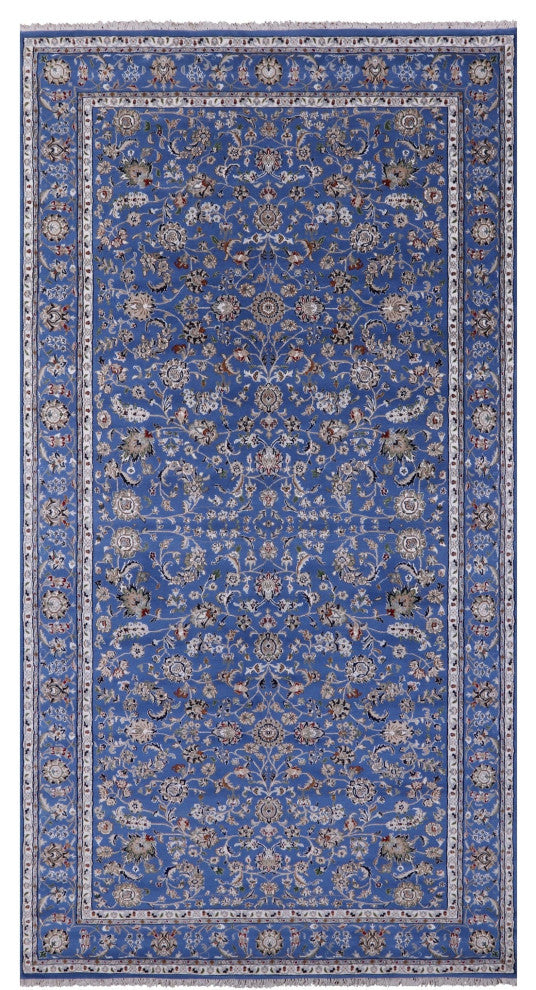 7' 0" X 13' 11" Hand-Knotted Persian Nain Wool & Silk Rug - Q13153