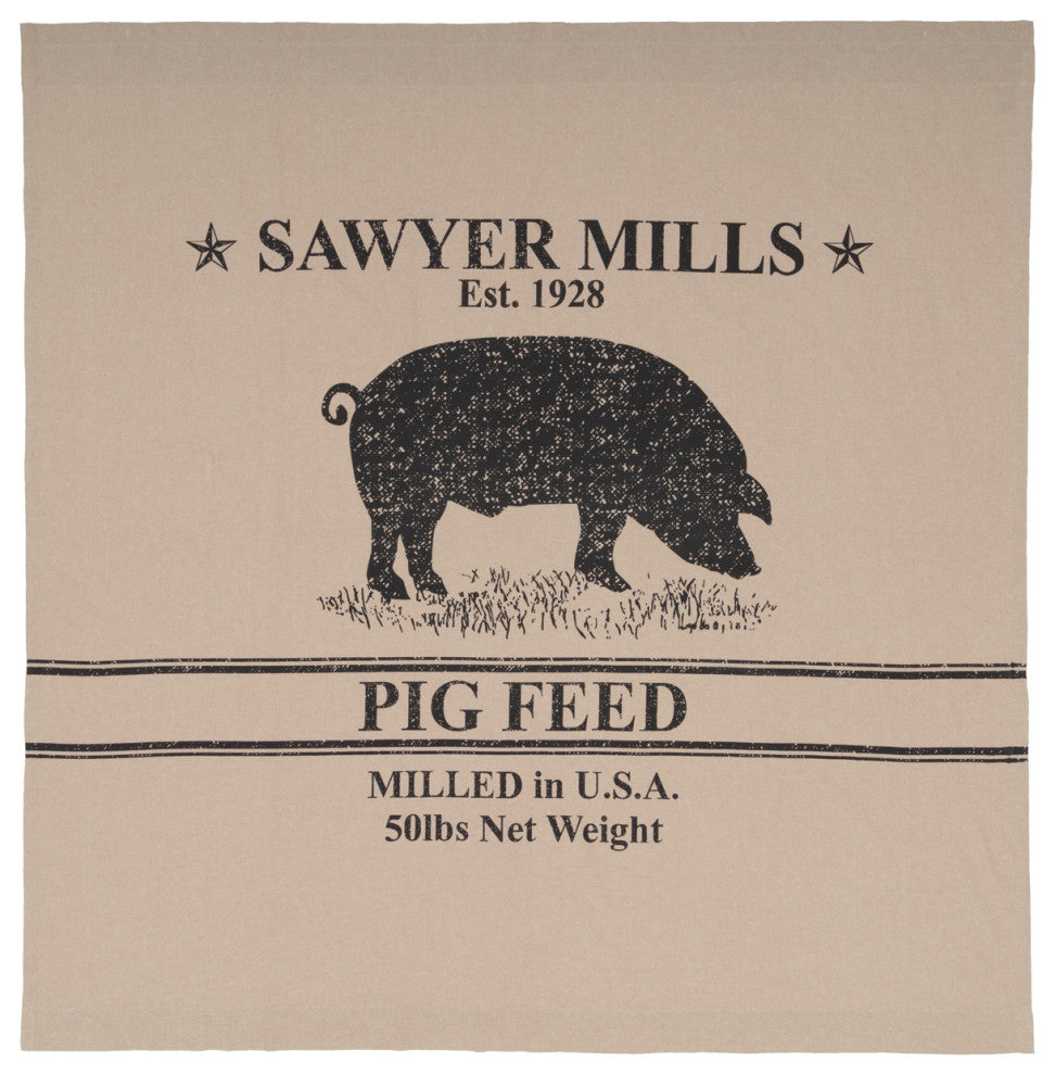 Sawyer Mill Charcoal Pig Shower Curtain