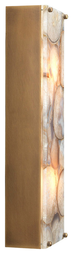 Adeline Rectangle Wall Sconce, Agate Resin and Antique Brass