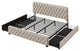Metal Platform Bed with Headboard, Upholstered and 4-Drawer, Beige, 84.6" X 79.5"