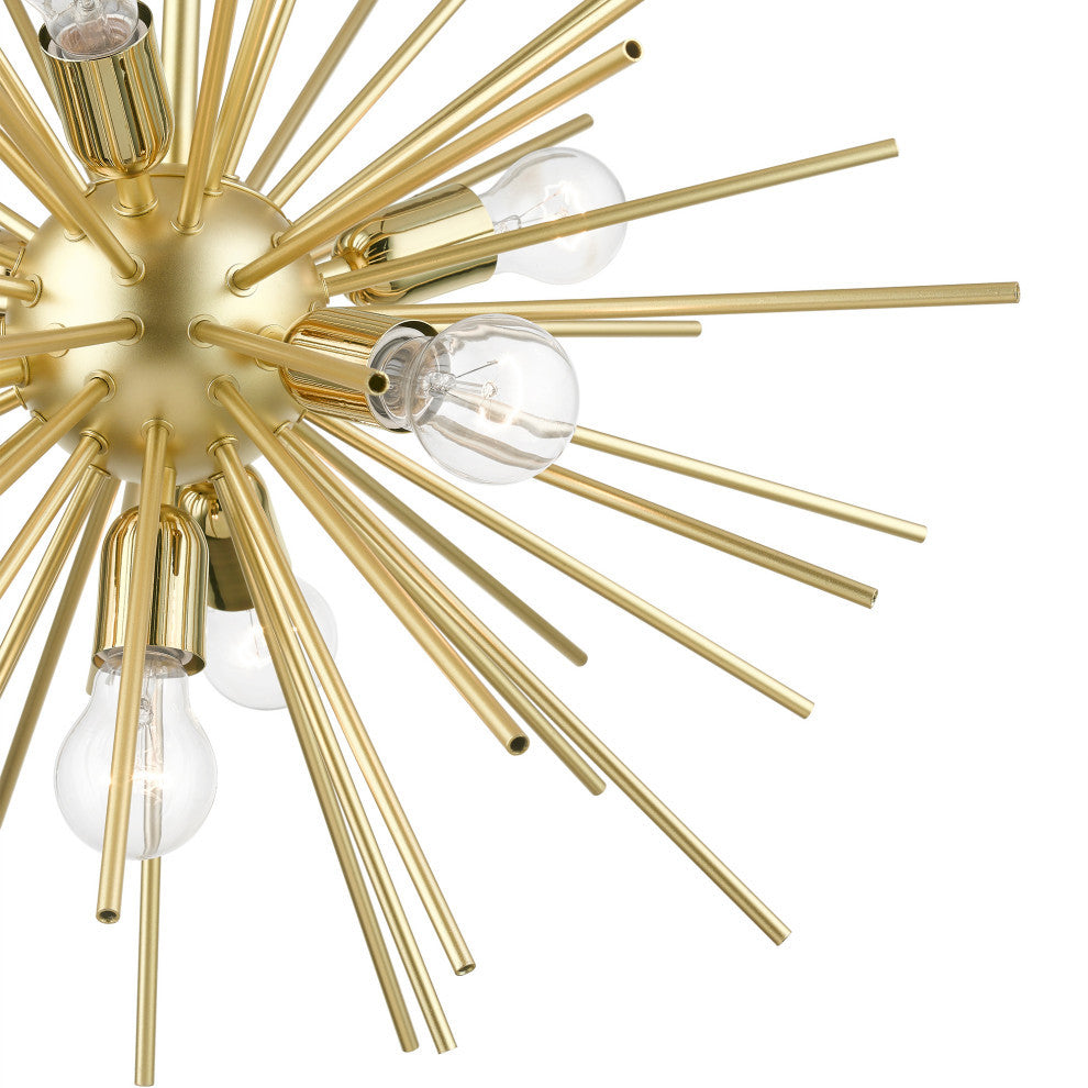 Tribeca 7 Light Soft Gold With Polished Brass Accents Pendant Chandelier