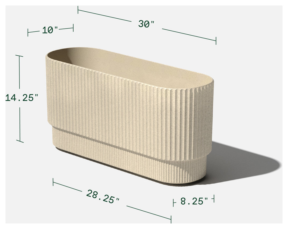 Veradek Demi Series Long 30" Planter, Sand, 30 Inch, 2 Pack