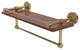 Waverly Place 16" Wood Shelf with Gallery Rail and Towel Bar, Unlacquered Brass