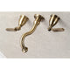KS3023KL Two-Handle Wall Mount Tub Faucet, Antique Brass
