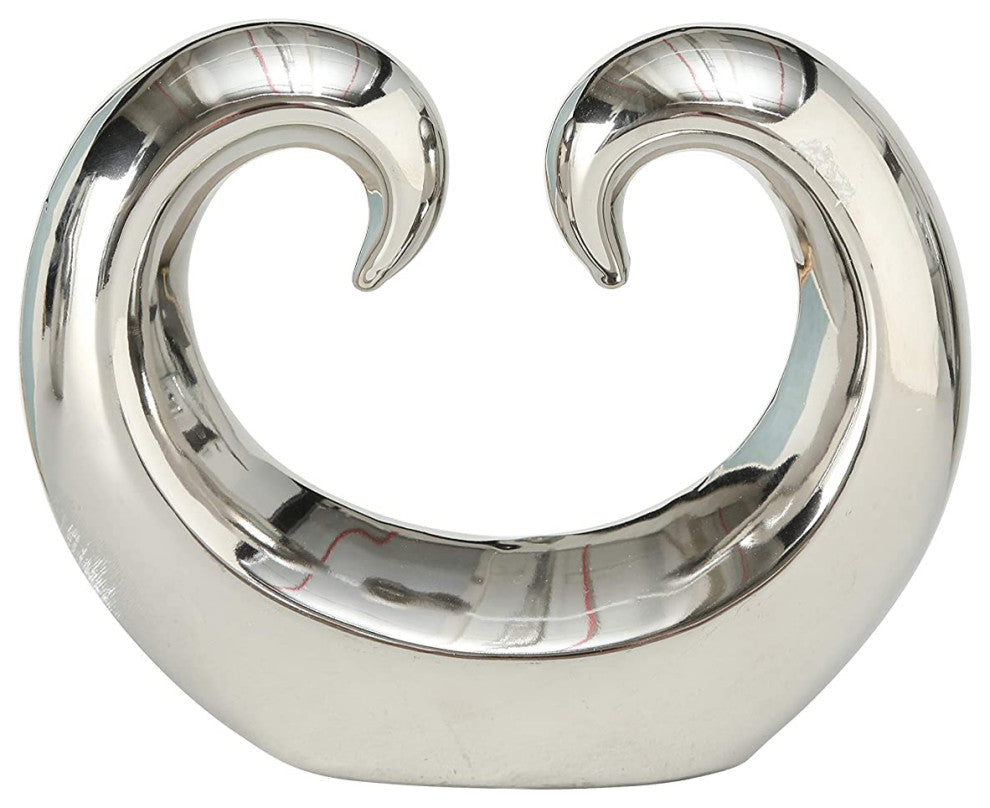 Eternity Double Curl Sculpture in Silver Titanium