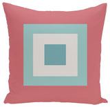 Geometric Decorative Pillow, Coral Bahama, 26"x26"