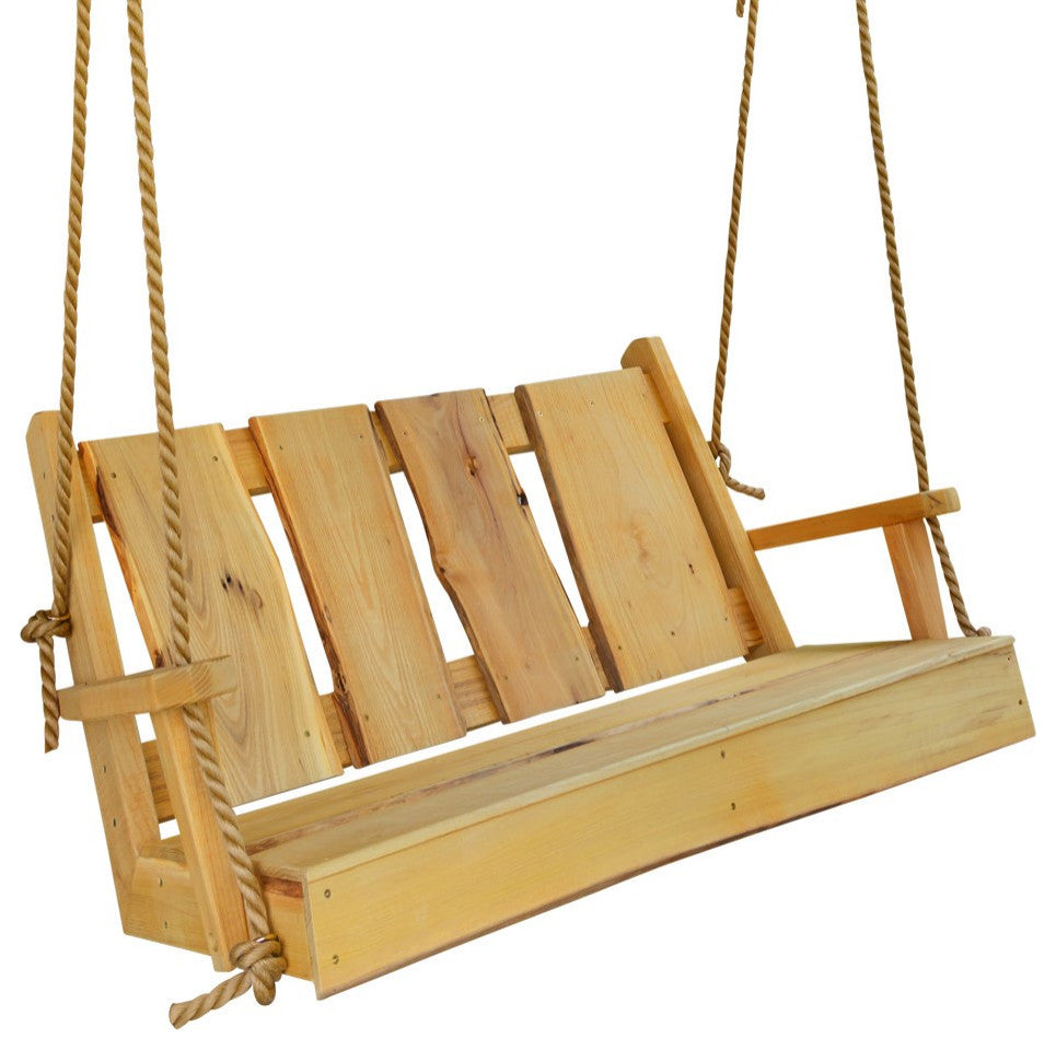 Live Edge Locust Timberland Porch Swing, Natural Stain, 4 Foot