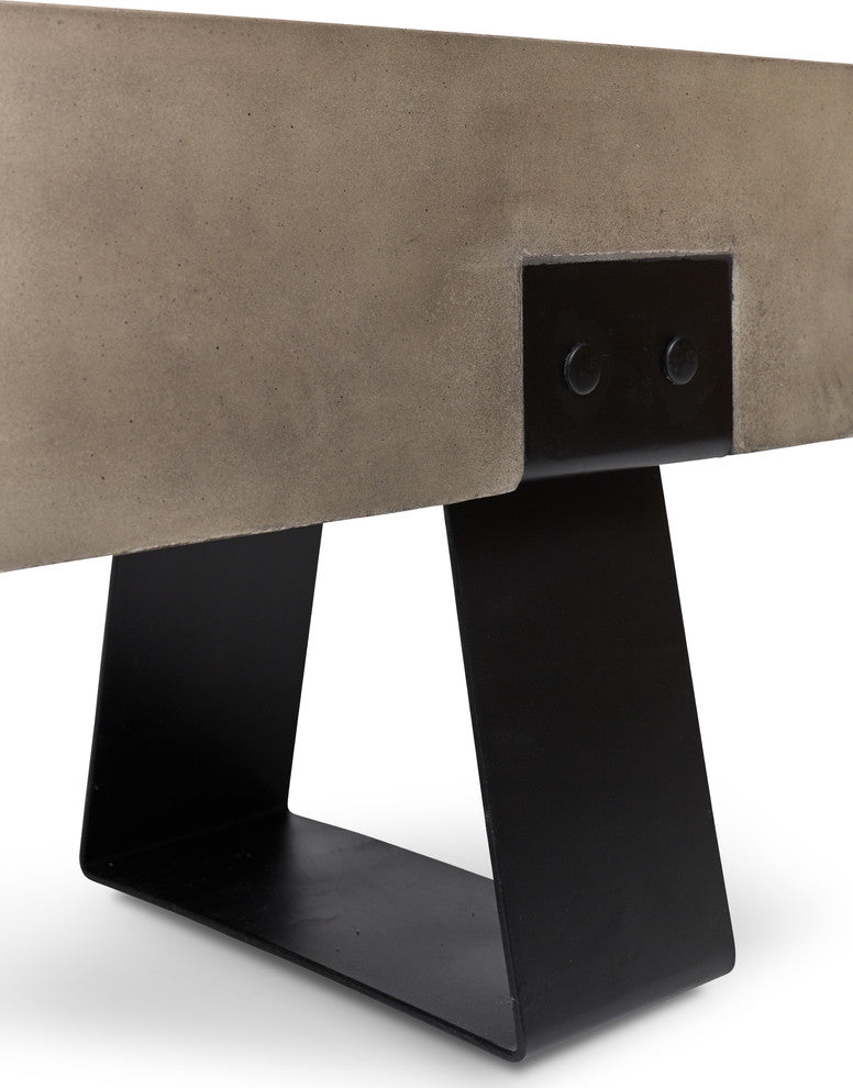 Mixx Industrial Bench, Black Legs, Dark Gray Seat