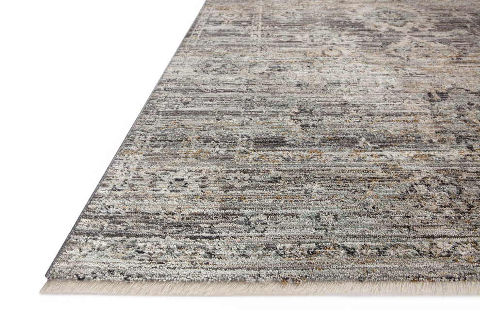 Jean Stoffer x Loloi Katherine Graphite / Jade 7'-10" x 7'-10" Round Area Rug