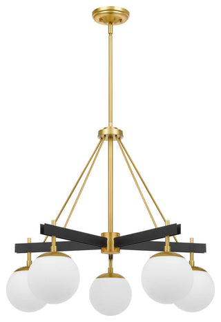 Allie 5-Lt Chandelier - Black/Satin Brass