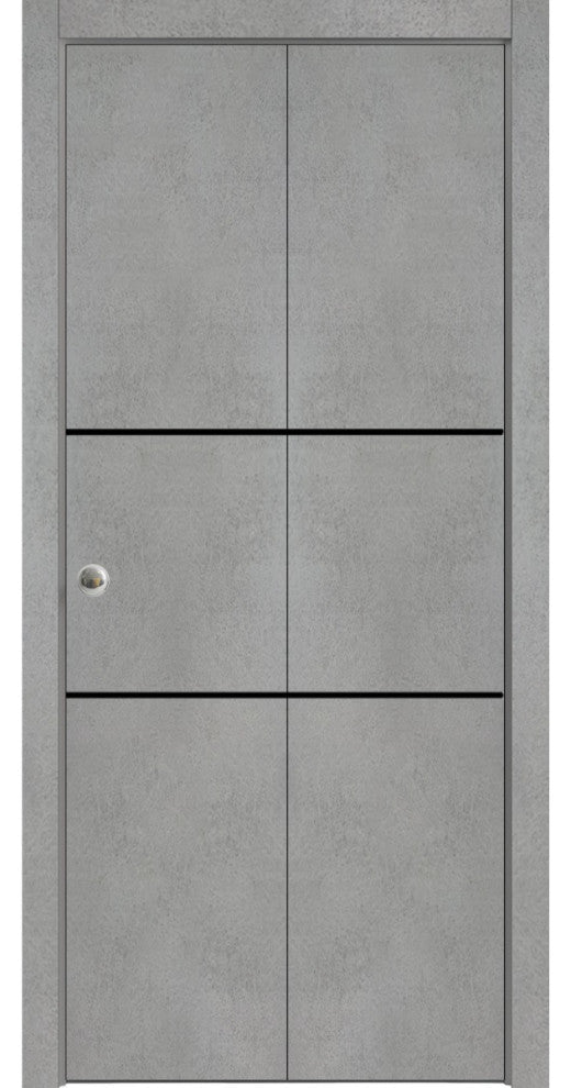 Bi-fold Doors 64 x 80 | Planum 0014 Concrete with  | Sturdy Tracks