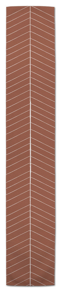 Burnt Orange Lines 16x72 Cotton Twill Runner