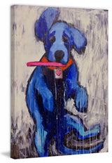 "Frisbee Caught" Painting Print on Wrapped Canvas, 16"x24"