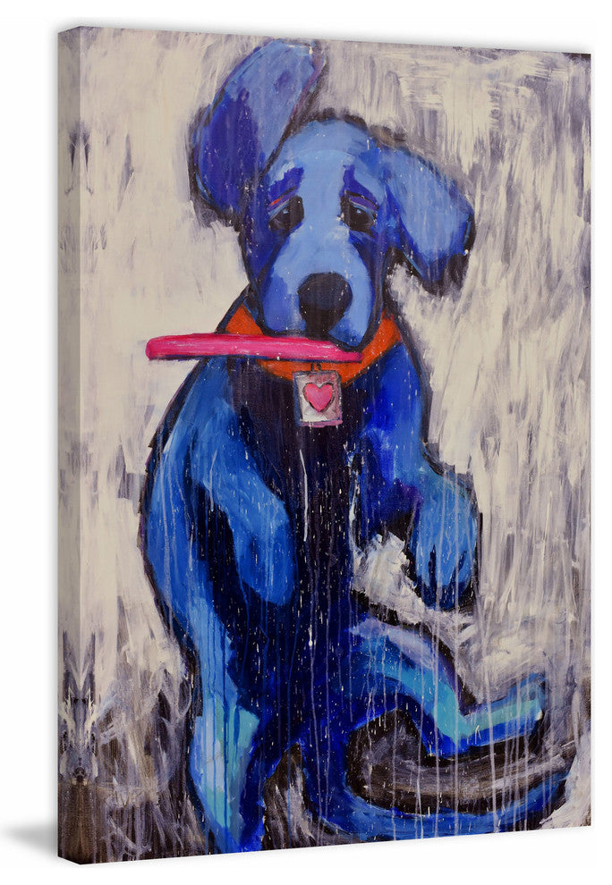 "Frisbee Caught" Painting Print on Wrapped Canvas, 16"x24"