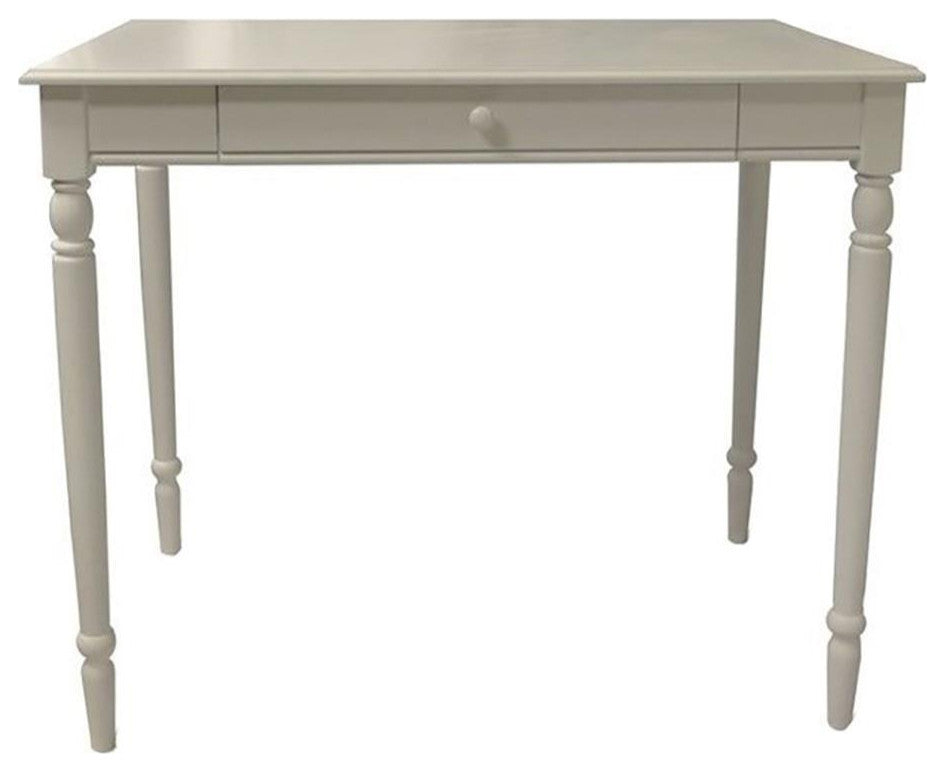 Scranton & Co Traditional Wood Home Office Desk with Drawer in White