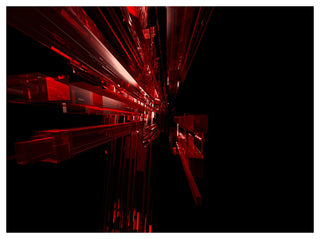 3D Red Crystal Background, Abstract Canvas Art Print, 40"x30"