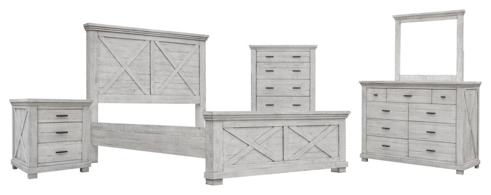 Sunset Trading Crossing Barn Queen 5 Piece Bedroom Set | Wood Panel Bed