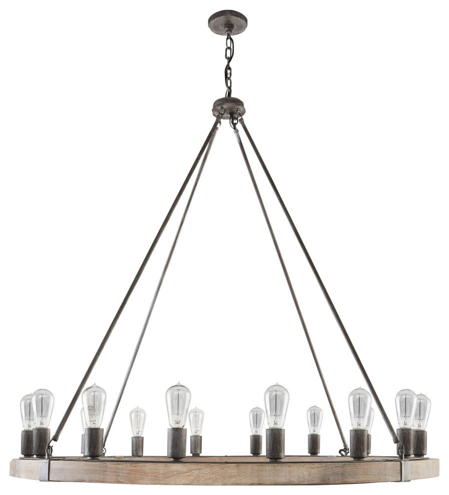 Capital Lighting 430501 16 Light 48"W Ring Chandelier - Urban Wash