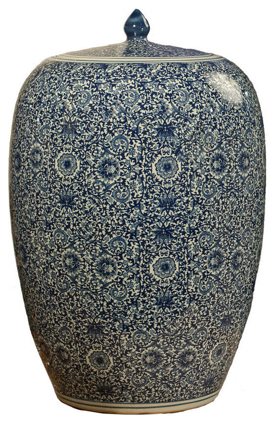 Tea Jar, Blue and White