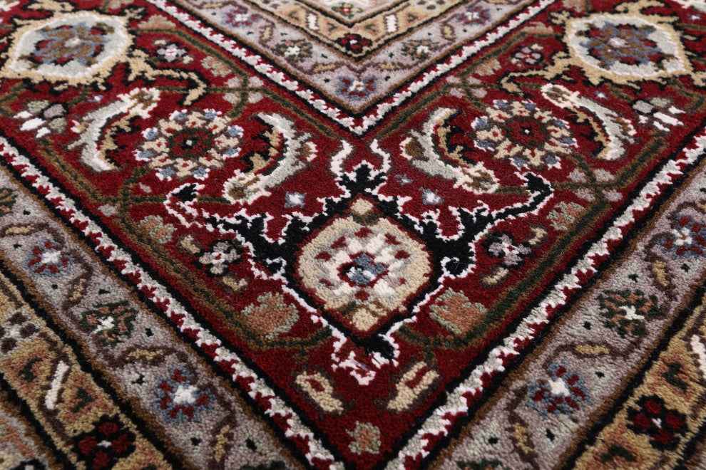 Persian Tabriz Hand Knotted Wool and Silk Rug 7' 9" X 10' 1" Q8901