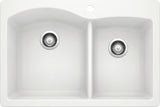 Blanco Diamond 33" Dual Mount Double Basin SILGRANIT Kitchen Sink 440216