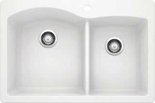 Blanco Diamond 33" Dual Mount Double Basin SILGRANIT Kitchen Sink 440216