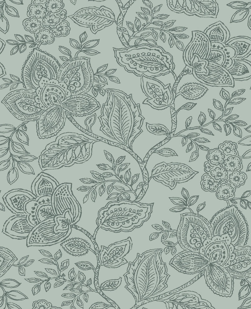 Larkin Green Floral Wallpaper Bolt