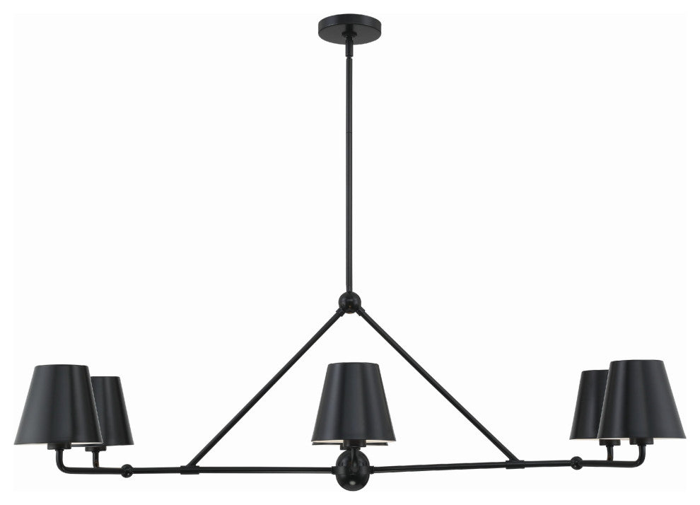 Crystorama Lighting Group XAV-B9306 Xavier 6 Light 46"W Linear - Matte Black