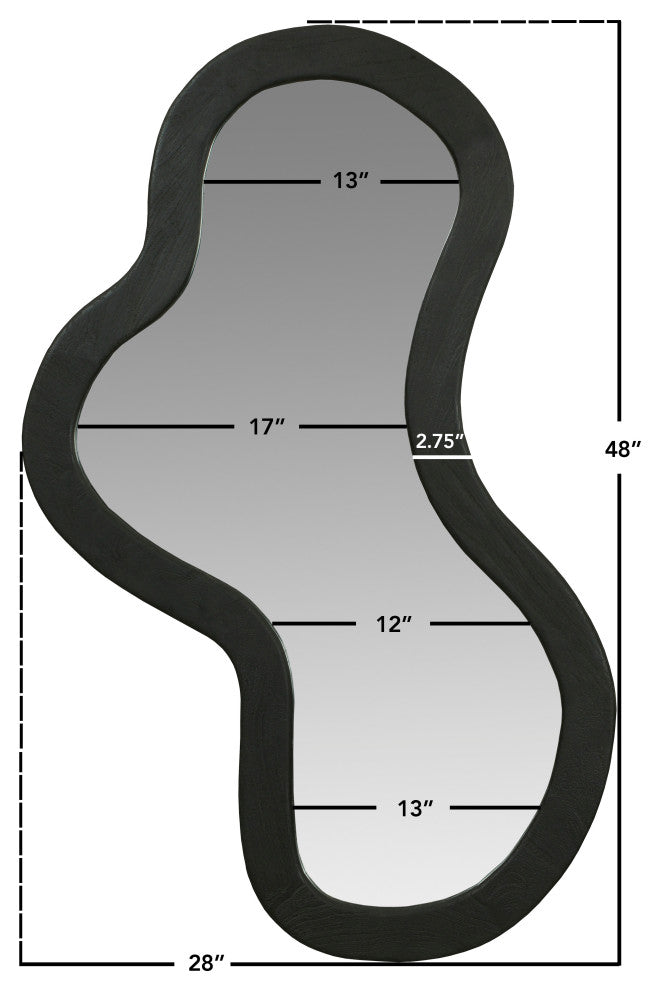 Oblique Mirror, Black, 28" X 48"