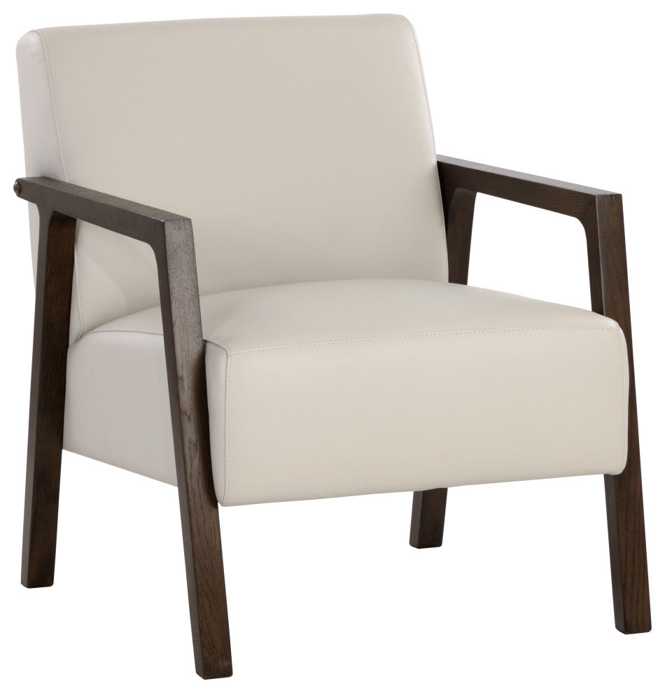 Neymar Lounge Chair Linea Light Grey Leather