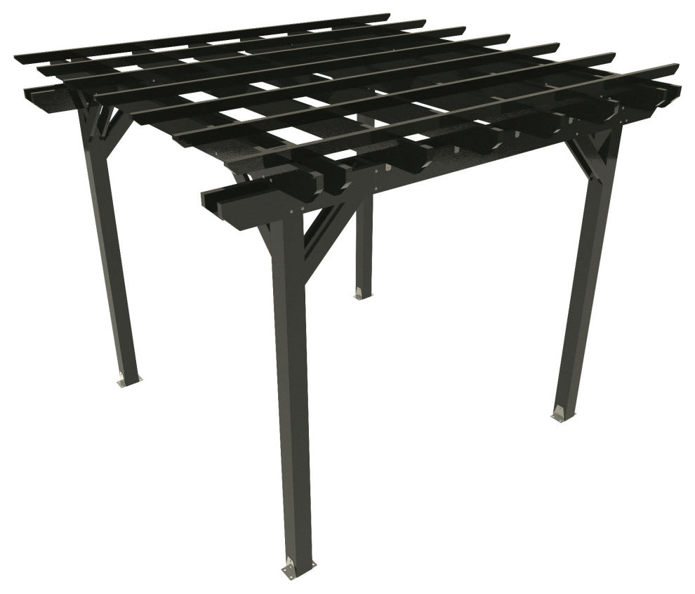 The Sequoia Professional Commercial Grade Ridgecrest 10x10 Pergola, Acorn, Black